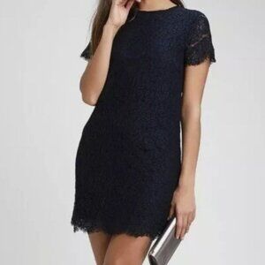 Lulus Dress Take Me To Brunch Lace Shift Navy Blue Lined NEW Party Womens XL